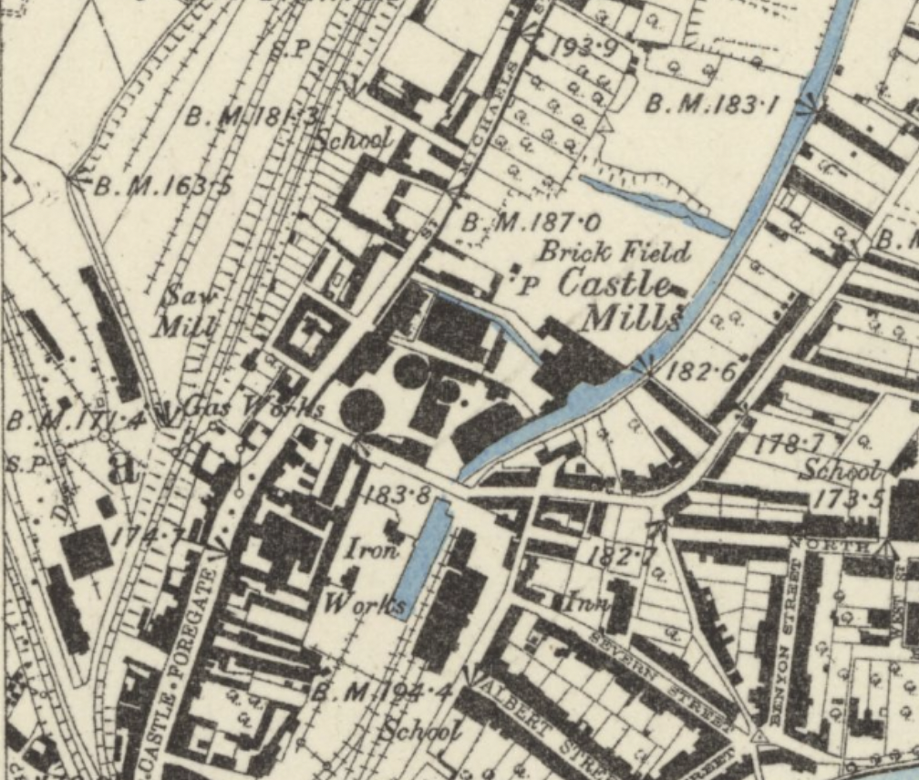 1881 map of Castle Foregate area